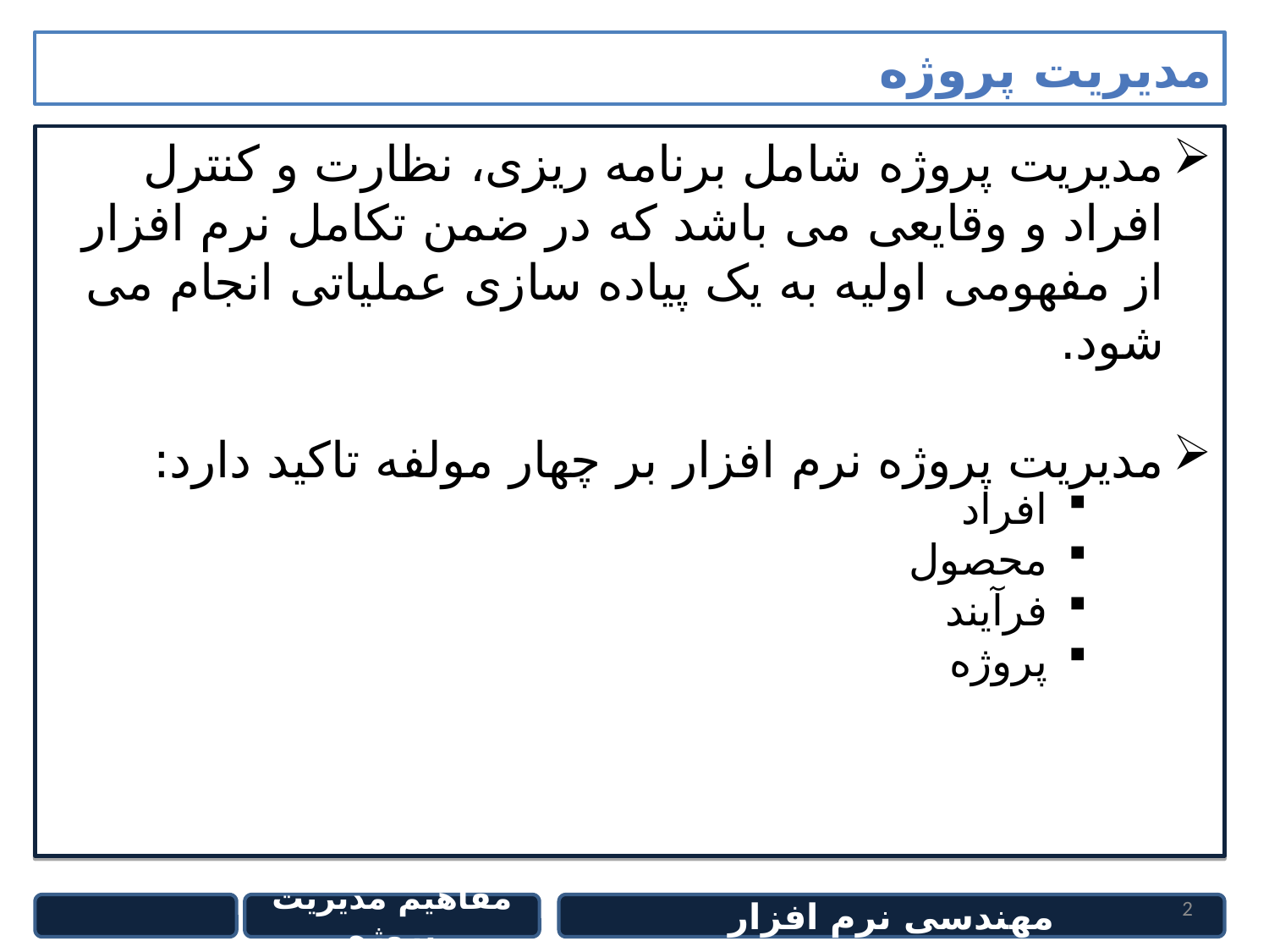 پاورپوینت مفاهیم مدیریت پروژه - اسلاید 2